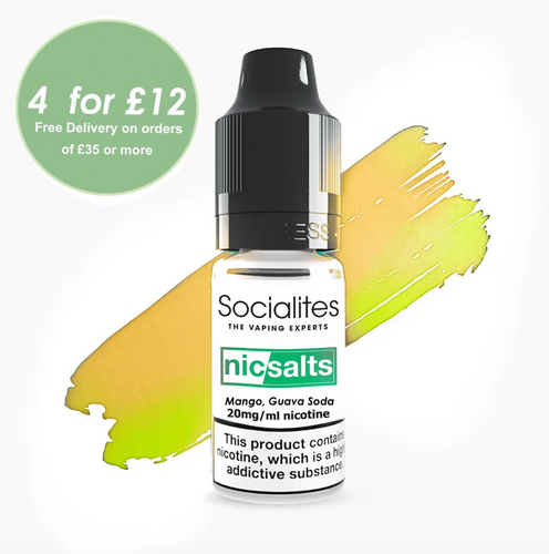 mango guava soda, mango guava, soda, mango, guava, mango Nic Salts, nic salt, salt vape, elux bar, R&M, elf bar, Lost Mary, mango guava soda elf bar,  