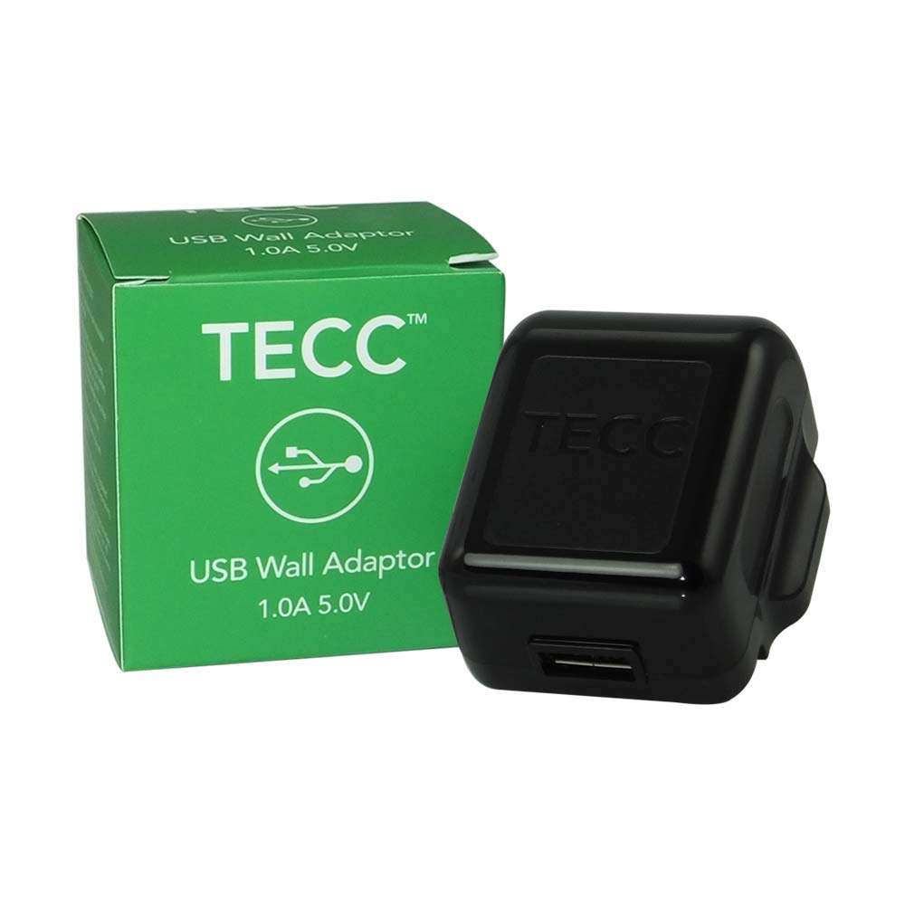 TECC UK 3 Pin Plug 1A micro usb charging wall adapter for MTL vapes